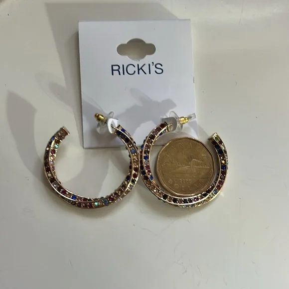 Multicolour Rhinestone hoops - Picture 6 of 7